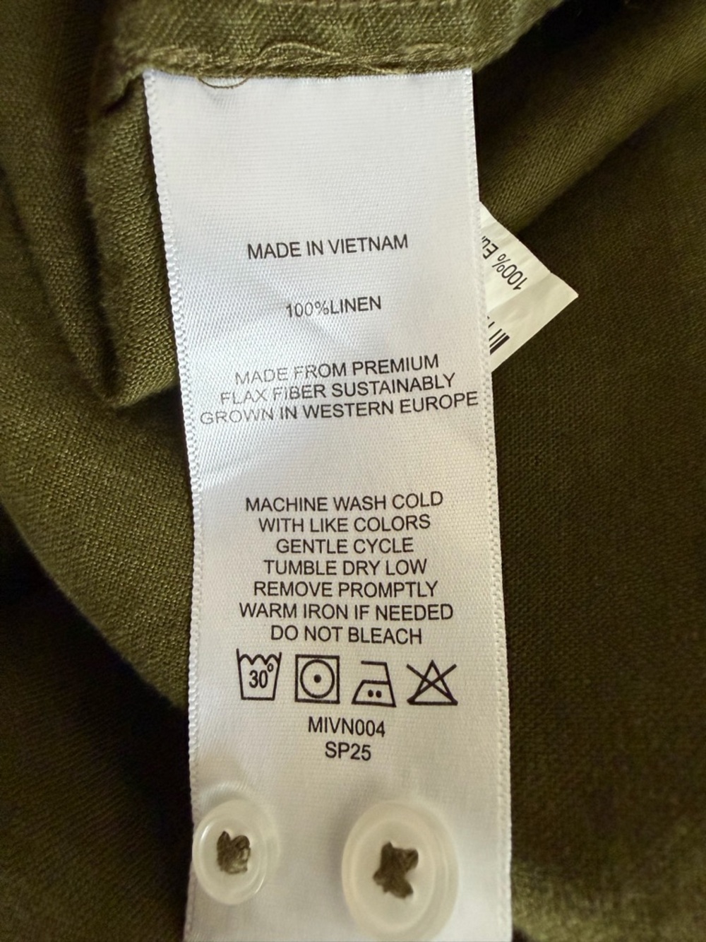 100% European Linen Long Sleeve Shirt - Picture 5 of 7